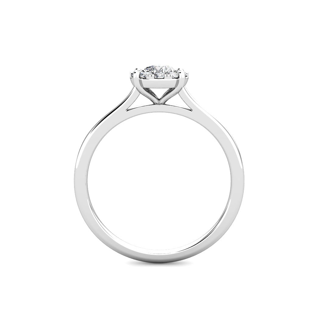 Miracle Diamond Cluster Engagement Ring 0.30ct Diamonds in 18K White Gold 