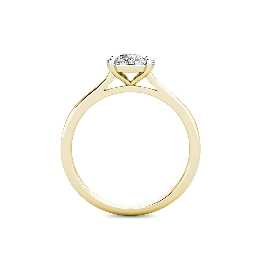 Miracle Diamond Cluster Engagement Ring 0.30ct Diamonds in 18K Yellow Gold