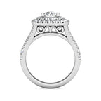 Regal Large Diamond Engagement Ring 0.92ct Diamonds in 18K White Gold