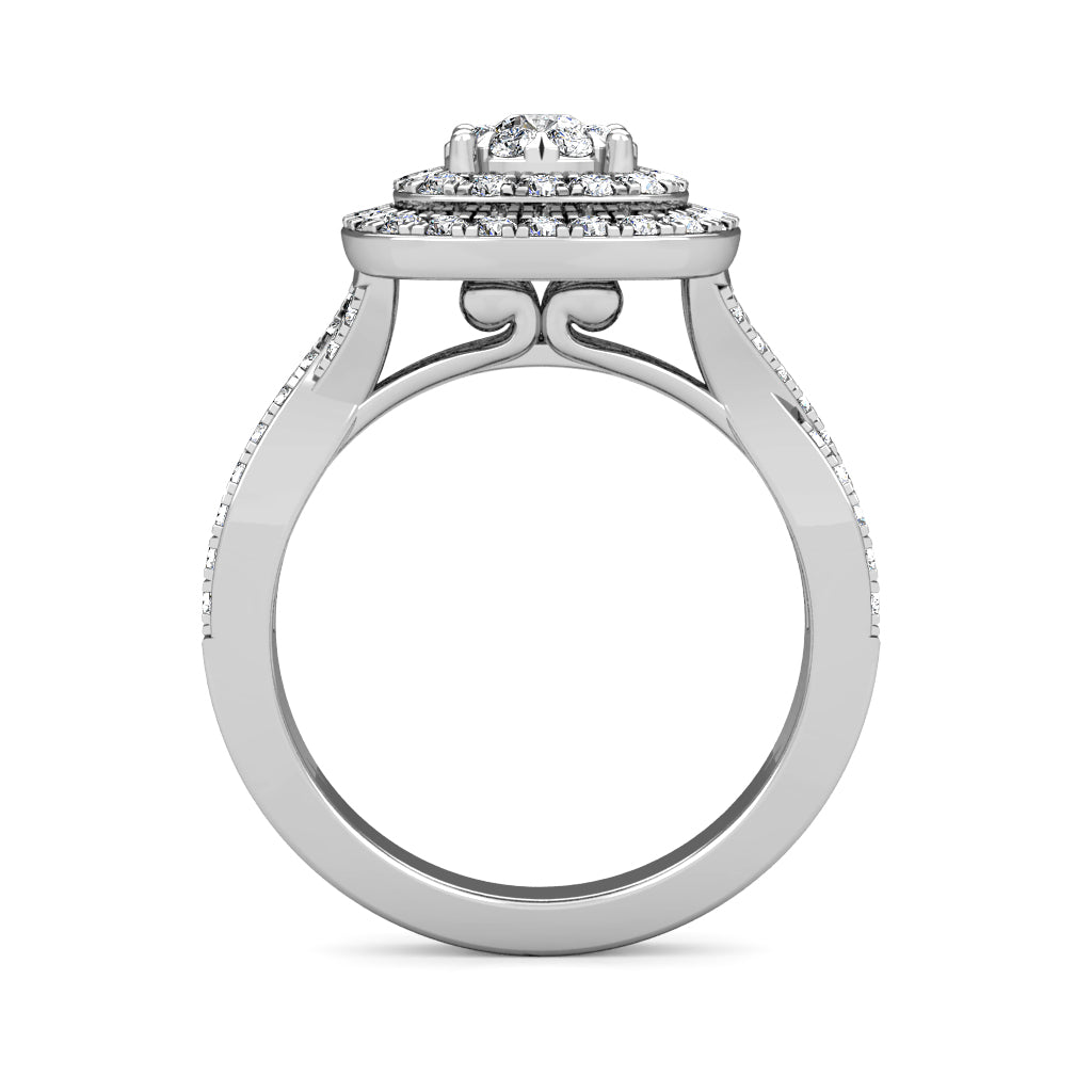Sherazade Large Diamond Statement Ring 1.22ct Diamonds in 18K White Gold