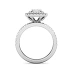 Emerald Cut Illusion Diamond Statement Ring 0.76ct Diamonds in 18K White Gold