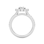 Esmeralda Diamond Halo Engagement Ring 0.53ct Diamonds in 18K White Gold