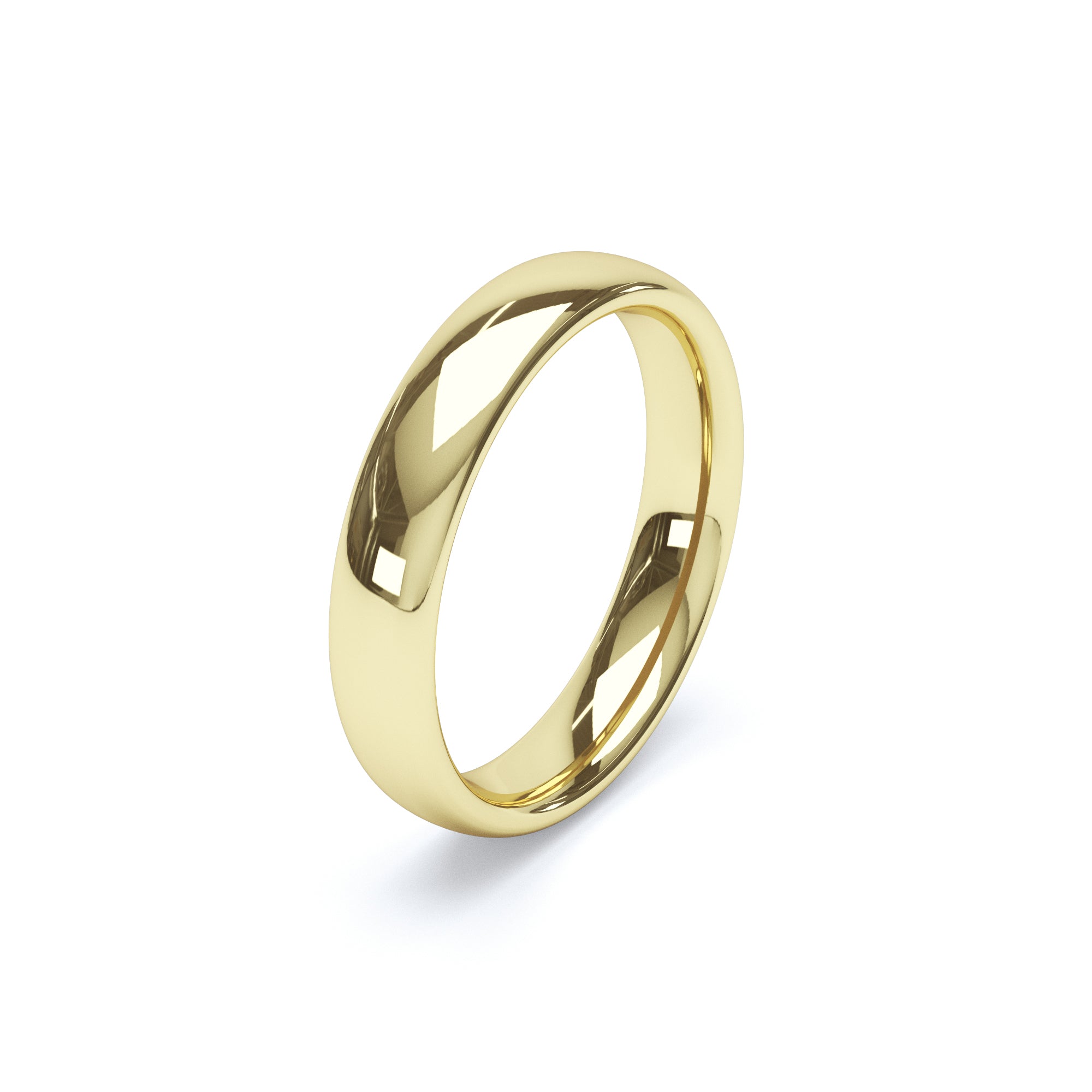 4mm Wide Comfort-Fit Wedding Band in 18K Gold Wedding Ring