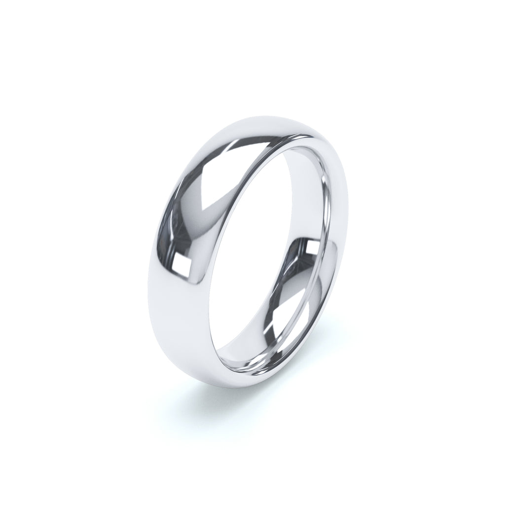 5mm Wide Comfort-Fit Wedding Band in 18K Gold Wedding Ring