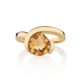 Gold Vermeil Ring with a Pear-Shaped Citrine Gemstone