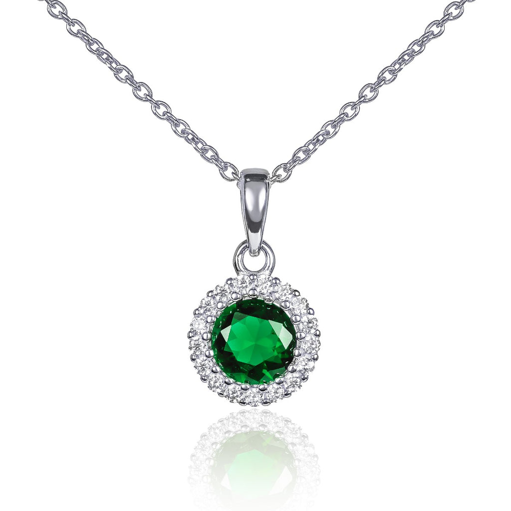 925 Sterling Silver necklace with a green stone
