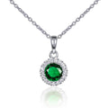 925 Sterling Silver necklace with a green stone