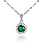 925 Sterling Silver necklace with a green stone