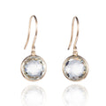 9ct solid gold drop earrings with green amethyst gemstones