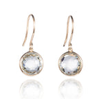9ct solid gold drop earrings with green amethyst gemstones