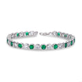 emerald green tennis bracelet in 925 Sterling silver