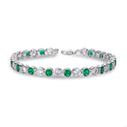 emerald green tennis bracelet in 925 Sterling silver