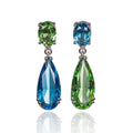 blue and green drop earrings in 925 silver