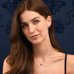 Sterling Silver Blue Round Halo Stud Earrings