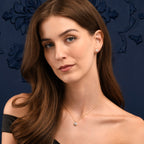 Gold Plated Sterling Silver Round CZ Halo Pendant Necklace