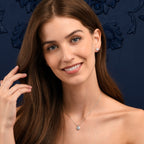 Sterling Silver Round CZ Halo Pendant Necklace