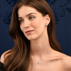Sterling Silver Round Cubic Zirconia Halo Stud Earrings