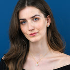 Gold Plated Sterling Silver Round Halo Pendant Necklace