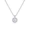 Sterling Silver Round CZ Halo Pendant Necklace