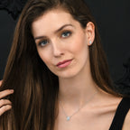 Sterling Silver HAMZA HAND Pendant Necklace with Cubic Zirconia