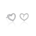 925 Sterling Silver Open Heart Stud Earrings for Women