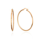 Gold Plated Sterling Silver Diamond Cut Hoop Earrings