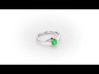 Emerald Ring 4x5mm Oval Emerald & 0.03ct Diamonds in 18K White Gold