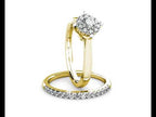 Star Diamond Cluster Engagement Ring 0.30ct Diamonds in 18K Yellow Gold
