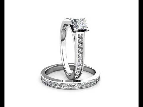 Square Princess Diamond Engagement Ring 0.45ct Diamonds 18K White Gold