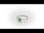 Emerald Ring 4x5mm Oval Emerald & 0.12ct Diamonds in 18K White Gold