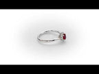 Ruby Ring 4x5mm Oval Ruby & 0.12ct Diamonds in 18K White Gold