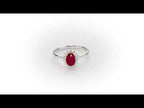 Ruby Ring 5x7mm Oval Ruby & 0.21ct Diamonds in 18K White Gold