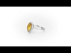 Marquise Citrine Ring 6x12mm Citrine 0.13ct Diamonds 18K White Gold