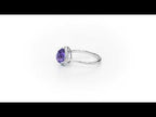 Pear Amethyst Ring 7x9mm Amethyst & 0.14ct Diamonds 18K White Gold