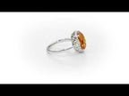 Cushion Citrine Ring 9x12mm Citrine & 0.21ct Diamonds 18K White Gold