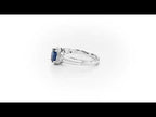 Sapphire Ring 5x7mm Oval Sapphire & 0.14ct Diamonds in 18K White Gold