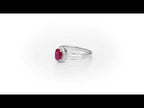 Ruby Ring 5x7mm Oval Ruby & 0.14ct Diamonds in 18K White Gold