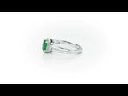 Emerald Ring 5x7mm Oval Emerald & 0.14ct Diamonds in 18K White Gold