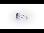 Marquise Amethyst Ring 6x12mm Amethyst 0.13ct Diamonds 18K White Gold