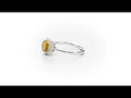 Citrine Ring 7x7mm Cushion Citrine 0.15ct Diamonds 18K White Gold