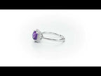 Amethyst Ring 7x7mm Cushion Amethyst 0.15ct Diamonds 18K White Gold