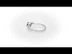 Sapphire Ring 4x5mm Blue Sapphire & 0.03ct Diamonds in 18K White Gold