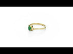Emerald Ring 4x5mm Oval Emerald & 0.03ct Diamonds in 18K Yellow Gold