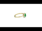 Emerald Ring 4x6mm Emerald & 0.14ct Diamonds in 18K Yellow Gold