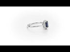Sapphire Ring 5x7mm Sapphire & 0.21ct Diamonds in 18K White Gold