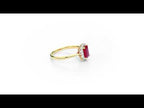 Ruby Ring 5x7mm Ruby & 0.21ct Diamonds in 18K Yellow Gold