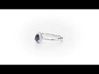 Sapphire Ring 4x6mm Pear Sapphire & 0.13ct Diamonds in 18K White Gold