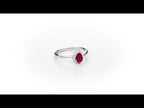 Ruby Ring 4x6mm Pear Ruby & 0.13ct Diamonds in 18K White Gold