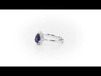 Sapphire Ring 5x7mm Pear Sapphire & 0.20ct Diamonds in 18K White Gold