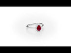 Ruby Ring 5x7mm Pear Ruby & 0.20ct Diamonds in 18K White Gold